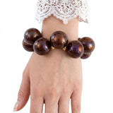 Dark Brown Marble Bubble Ball Bead Bracelet