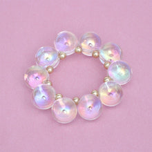 Cargar imagen en el visor de la galería, Bracelet Clear Iridescent Bubble Ball Bead Gold
