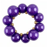 Dark Purple Marble Bubble Ball Bead Necklace