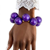 Dark Purple Marble Bubble Ball Bead Necklace