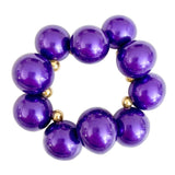 Dark Purple Marble Bubble Ball Bead Bracelet
