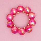 Bracelet Fuchsia Iridescent Bubble Ball Bead