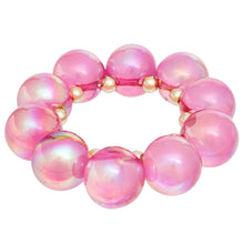 Cargar imagen en el visor de la galería, Bracelet Fuchsia Iridescent Bubble Ball Bead

