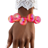 Bracelet Fuchsia Iridescent Bubble Ball Bead