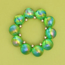 Cargar imagen en el visor de la galería, Bracelet Green Iridescent Bubble Ball Bead
