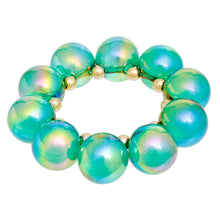 Cargar imagen en el visor de la galería, Bracelet Green Iridescent Bubble Ball Bead
