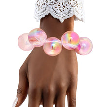 Cargar imagen en el visor de la galería, Bracelet Purple Iridescent Bubble Ball Bead
