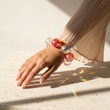 Bracelet Red & Pink Mix Iridescent Bubble Ball Bead