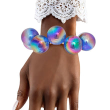 Cargar imagen en el visor de la galería, Bracelet Blue Iridescent Bubble Ball Bead
