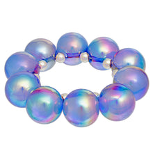 Cargar imagen en el visor de la galería, Bracelet Blue Iridescent Bubble Ball Bead

