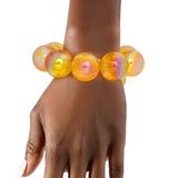 Bracelet Yellow Iridescent Bubble Ball Bead