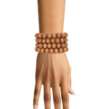 Cargar imagen en el visor de la galería, Bracelet Brown Wood 10mm Bead Bracelet Set

