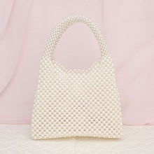 Cargar imagen en el visor de la galería, Top Handle Luxe Lady Cream Pearl Hollywood Handbag
