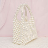 Top Handle Luxe Lady Cream Pearl Hollywood Handbag