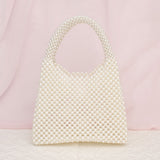 Top Handle Luxe Lady Cream Pearl Hollywood Handbag