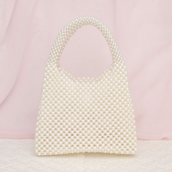 Top Handle Luxe Lady Cream Pearl Hollywood Handbag