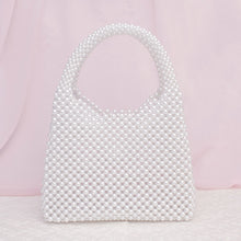 Cargar imagen en el visor de la galería, Top Handle Luxe Lady White Pearl Hollywood Handbag
