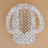 Barrel Bag Luminous Cream Pearl Woven Handbag