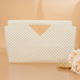 Clutch Cream Pearl Open Top Handmade Bag