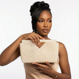 Clutch Cream Pearl Open Top Handmade Bag