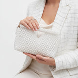 Clutch White Pearl Open Top Handmade Bag