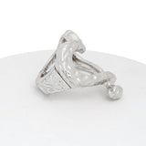 Ring Silver Metal Open Heart Stretch Statement