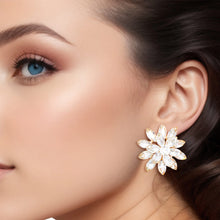 Load image into Gallery viewer, Stud Small Gold Marquise Flower Earrings for Women
