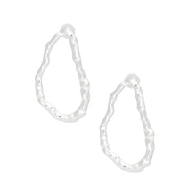 Load image into Gallery viewer, Stud Organic Oval Hammered Silver Earrings Women
