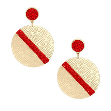 Cargar imagen en el visor de la galería, Drop Gold Party Ready Red Rhinestone Earrings
