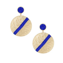 Cargar imagen en el visor de la galería, Drop Gold Party Ready Blue Rhinestone Earrings
