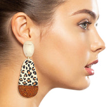 Load image into Gallery viewer, Dangle Gold Leopard Medium Drop Earrings for Women
