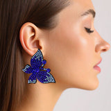 Stud Royal Blue Sparkle Black Butterfly Earrings