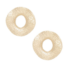 Load image into Gallery viewer, Stud Gold Forged Metal Wavy Ring Large Earrings
