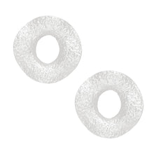Load image into Gallery viewer, Stud Silver Forged Metal Wavy Ring Large Earrings

