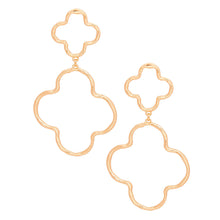Load image into Gallery viewer, Dangle Earrings Gold Clover Cutout for Women
