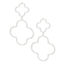 Load image into Gallery viewer, Dangle Earrings Silver Clover Cutout for Women

