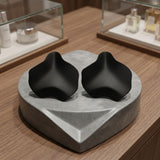 Black Matte Coating Sculpted Stud Earrings