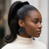 Black Matte Coating Sculpted Stud Earrings