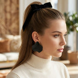 Black Matte Coating Sculpted Stud Earrings