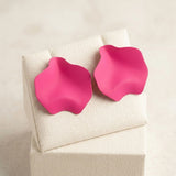 Fuchsia Matte Coating Sculpted Stud Earrings