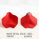 Red Matte Coating Sculpted Stud Earrings