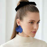 Royal Blue Matte Coating Sculpted Stud Earrings