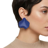 Royal Blue Matte Coating Sculpted Stud Earrings