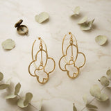 Hoop Gold Interconnected Quatrefoil Earrings