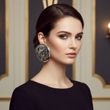 Stud XL Hammered Silver Domed Disc Earrings