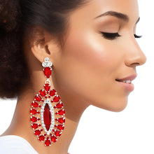 Load image into Gallery viewer, Dangle Red Teardrop Glam Oval Earrings for Women
