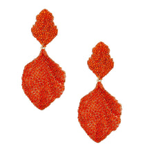 Cargar imagen en el visor de la galería, Drop Brilliant Orange Pave Stone Petal Earrings
