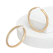 Load image into Gallery viewer, Hoops Gold Aurbo Rhinestone Inlay Earrings Women
