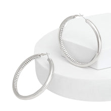 Load image into Gallery viewer, Hoops Silver Aurbo Rhinestone Inlay Earrings Women
