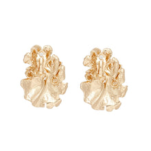 Load image into Gallery viewer, Clip On Gold Metal Linked Flowers Earrings Women
